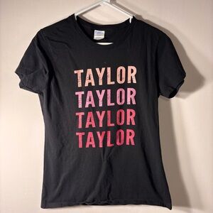 Gildan Black Tee with Pink Graphic